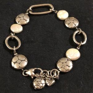 Brighton Silver and Pearl link bracelet